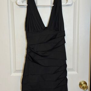 Chic Black Layered Mini Dress